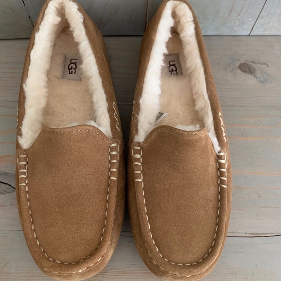 UGG ANSLEY CHESTNUT SHEARLING WOMENS SLIPPERS US 10 NEW - Picture 1 of 7